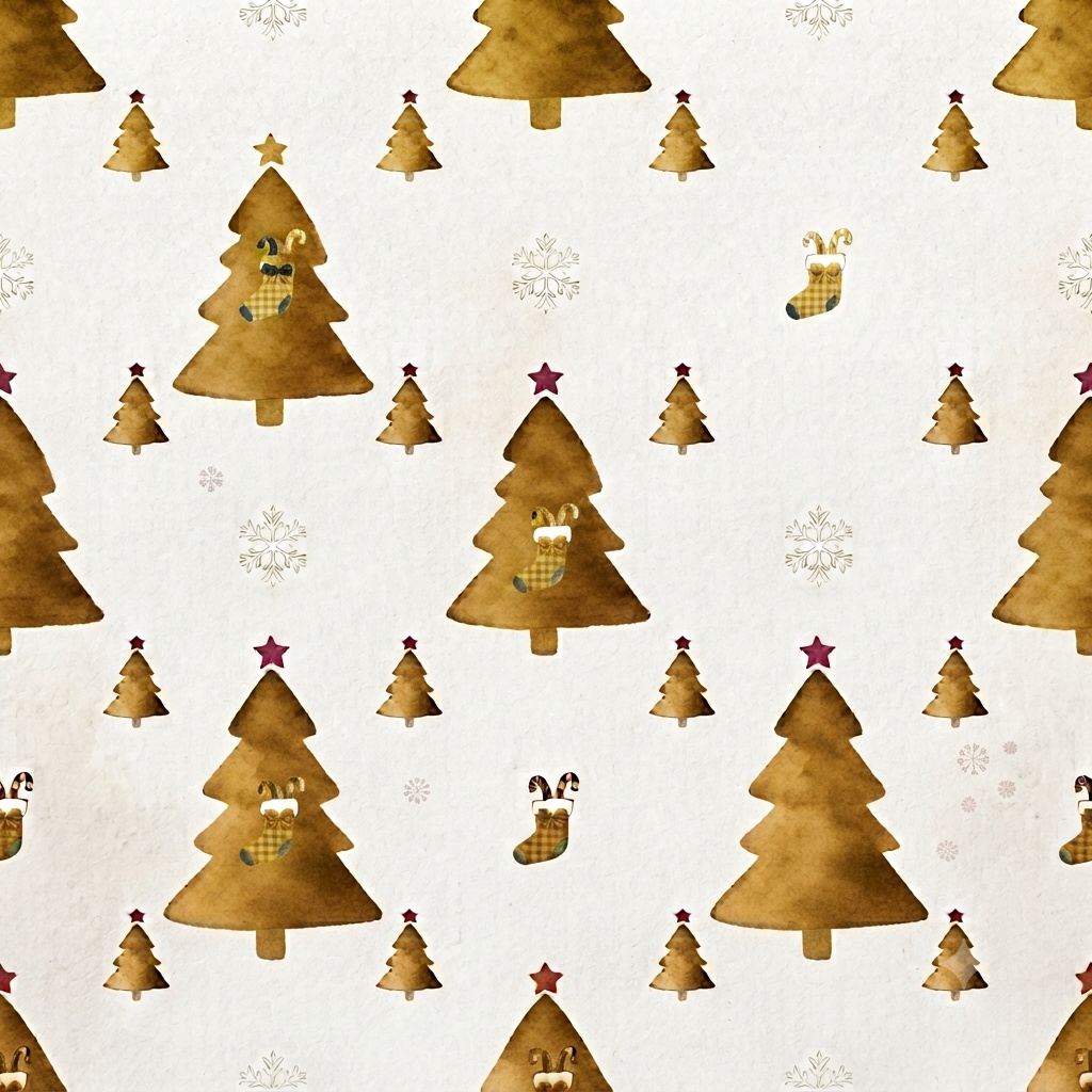 【デジタルペーパー素材】クリスマスツリー柄 / シームレス背景素材・6色セット