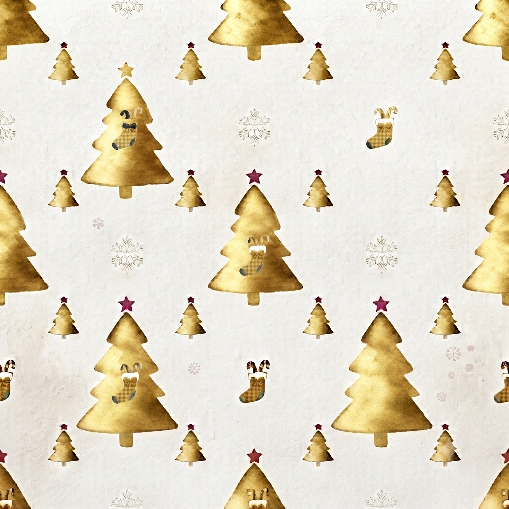 【デジタルペーパー素材】クリスマスツリー柄 / シームレス背景素材・6色セット