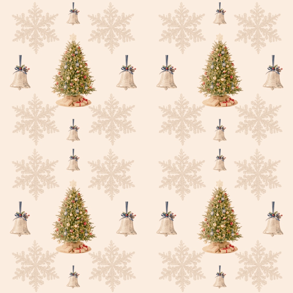 【デジタルペーパー・素材】クリスマスツリーと雪の結晶 / 背景素材・コラージュ素材(全11色セット)