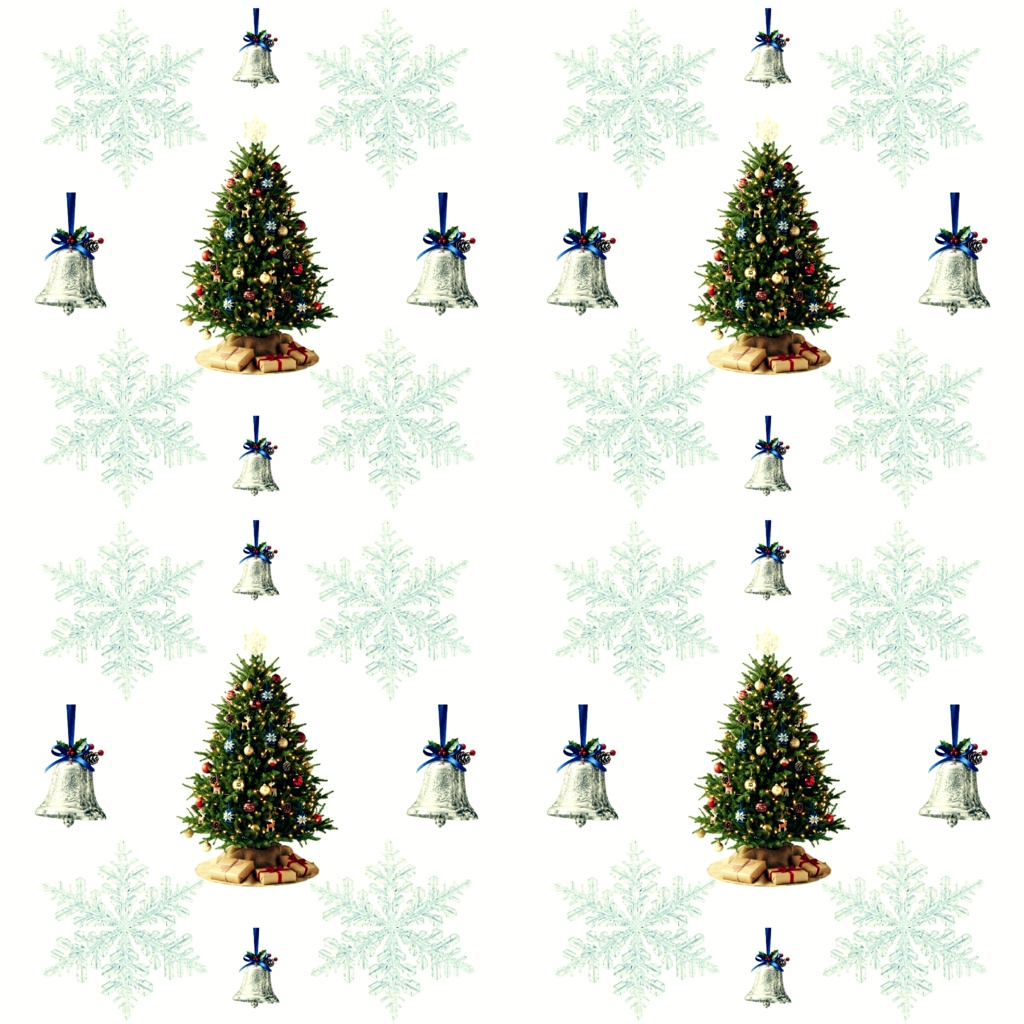 【デジタルペーパー・素材】クリスマスツリーと雪の結晶 / 背景素材・コラージュ素材(全11色セット)