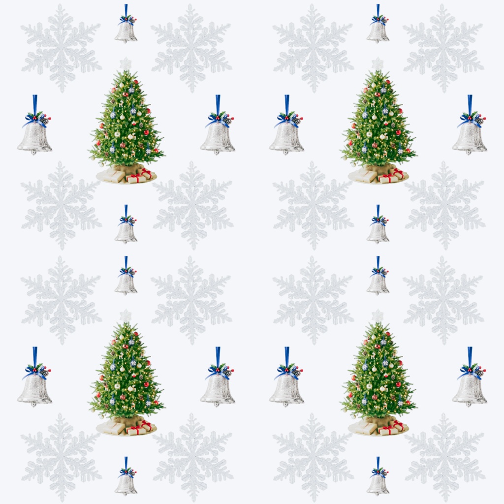 【デジタルペーパー・素材】クリスマスツリーと雪の結晶 / 背景素材・コラージュ素材（全11色セット）