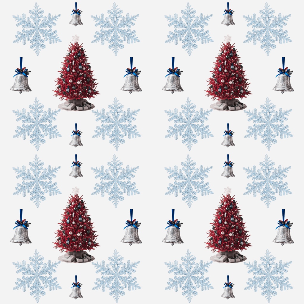 【デジタルペーパー・素材】クリスマスツリーと雪の結晶 / 背景素材・コラージュ素材(全11色セット)