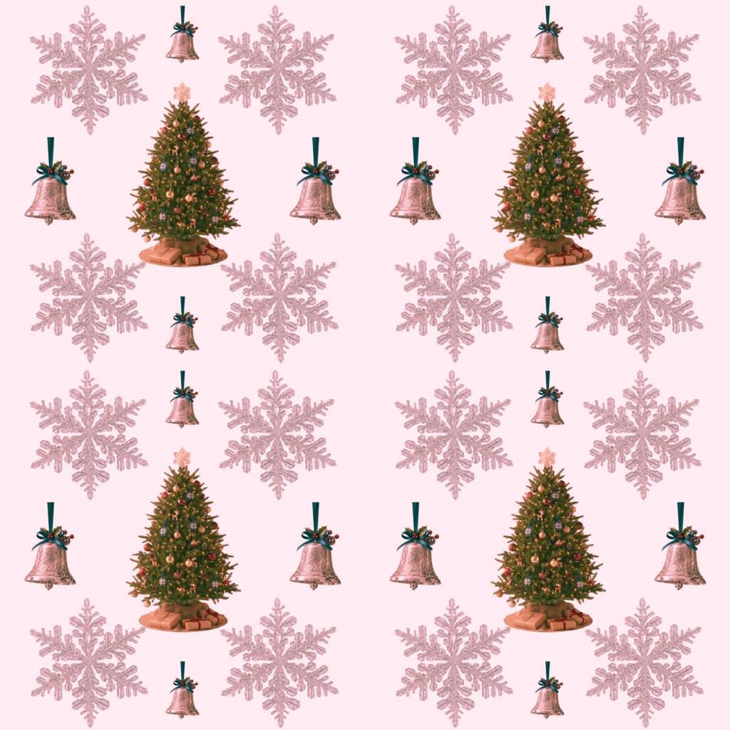 【デジタルペーパー・素材】クリスマスツリーと雪の結晶 / 背景素材・コラージュ素材(全11色セット)