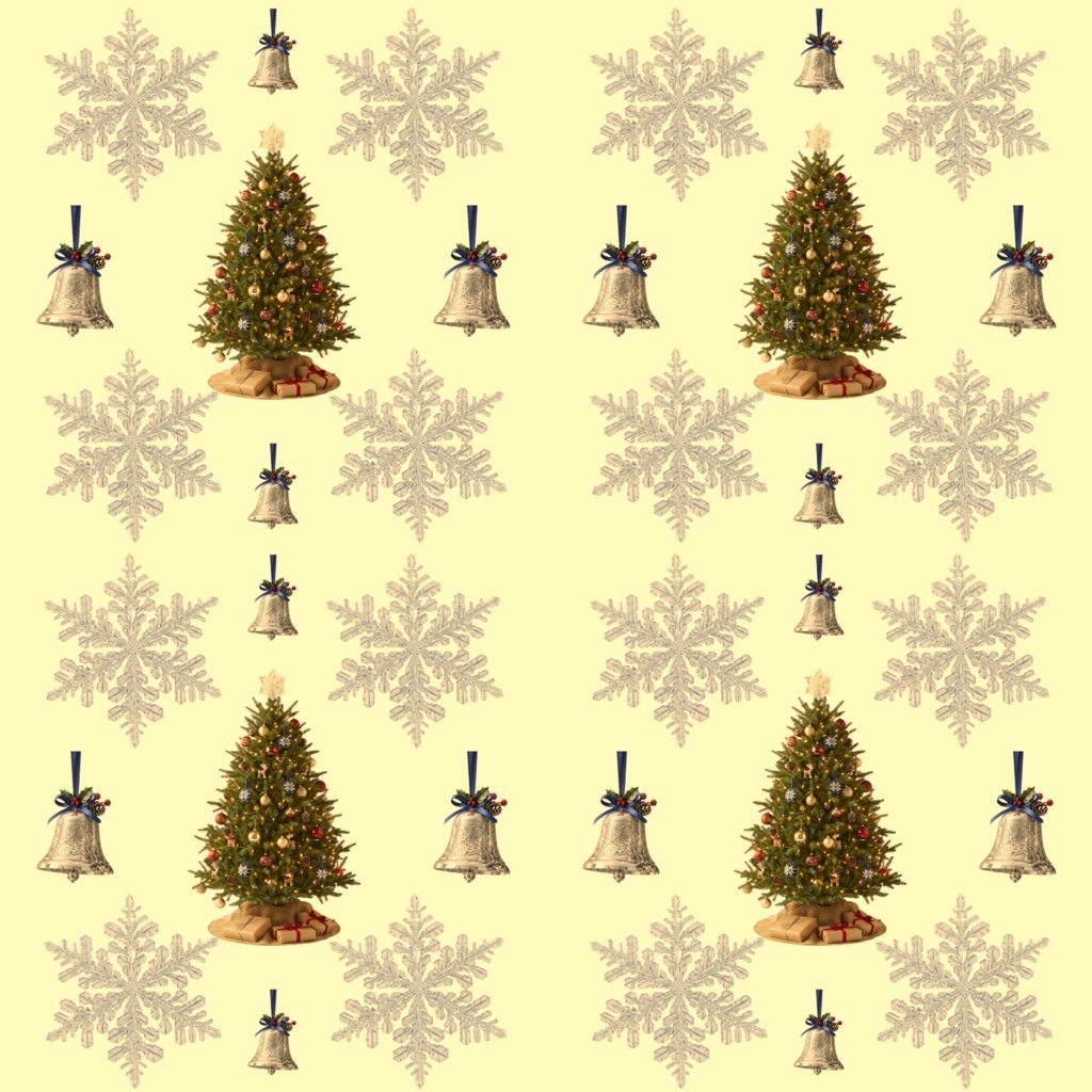 【デジタルペーパー・素材】クリスマスツリーと雪の結晶 / 背景素材・コラージュ素材(全11色セット)