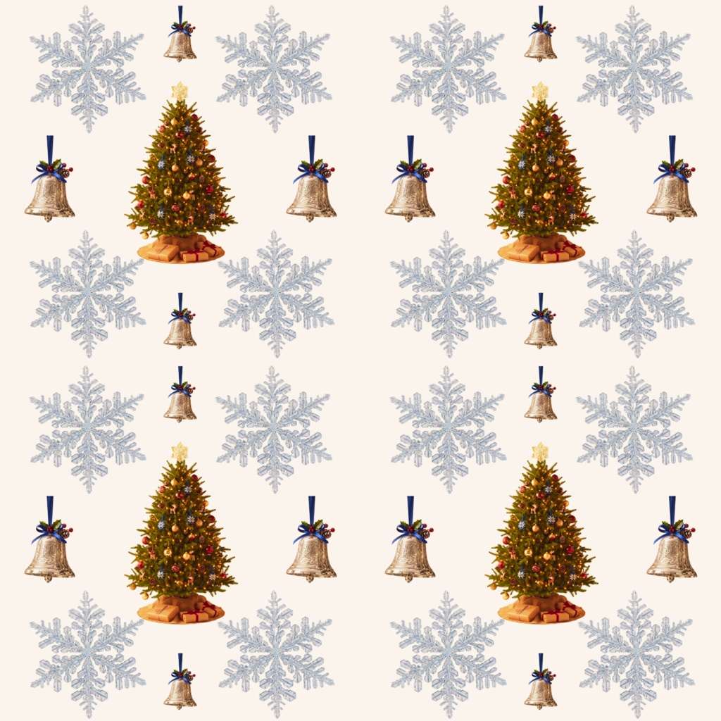 【デジタルペーパー・素材】クリスマスツリーと雪の結晶 / 背景素材・コラージュ素材(全11色セット)