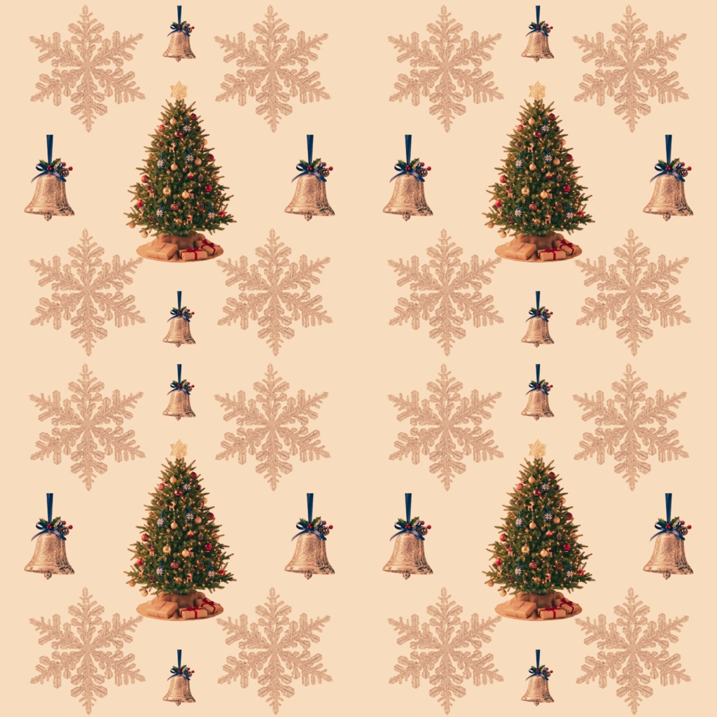 【デジタルペーパー・素材】クリスマスツリーと雪の結晶 / 背景素材・コラージュ素材(全11色セット)