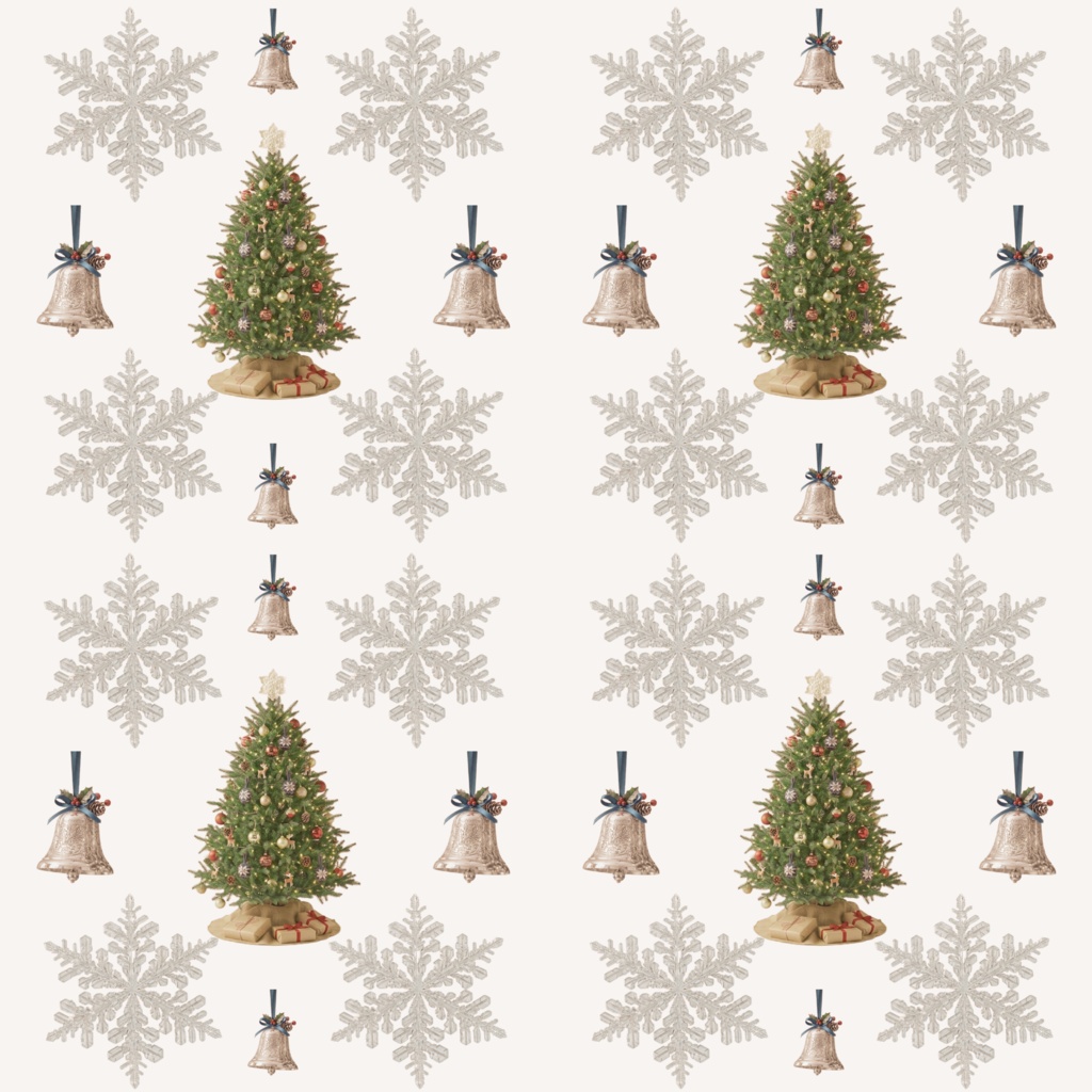 【デジタルペーパー・素材】クリスマスツリーと雪の結晶 / 背景素材・コラージュ素材(全11色セット)