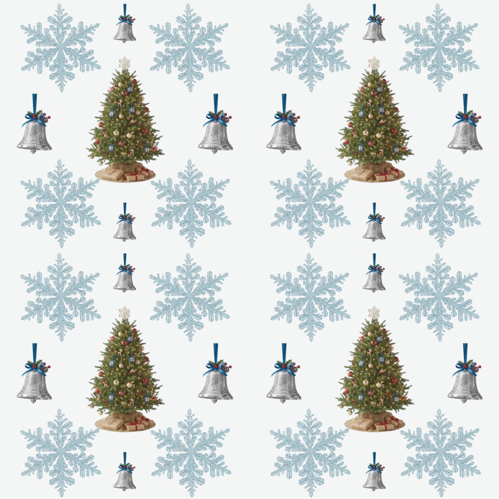 【デジタルペーパー・素材】クリスマスツリーと雪の結晶 / 背景素材・コラージュ素材(全11色セット)