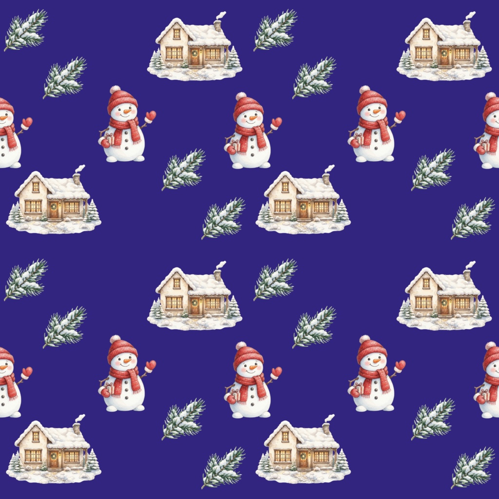 【商用利用可】冬・クリスマスのデジタルペーパー素材セット(全7色)【シームレス背景素材】