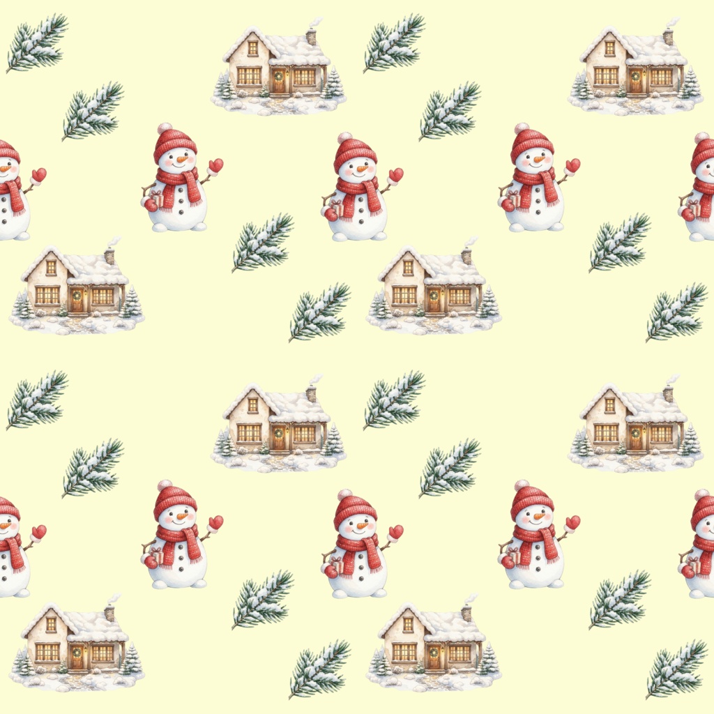 【商用利用可】冬・クリスマスのデジタルペーパー素材セット(全7色)【シームレス背景素材】