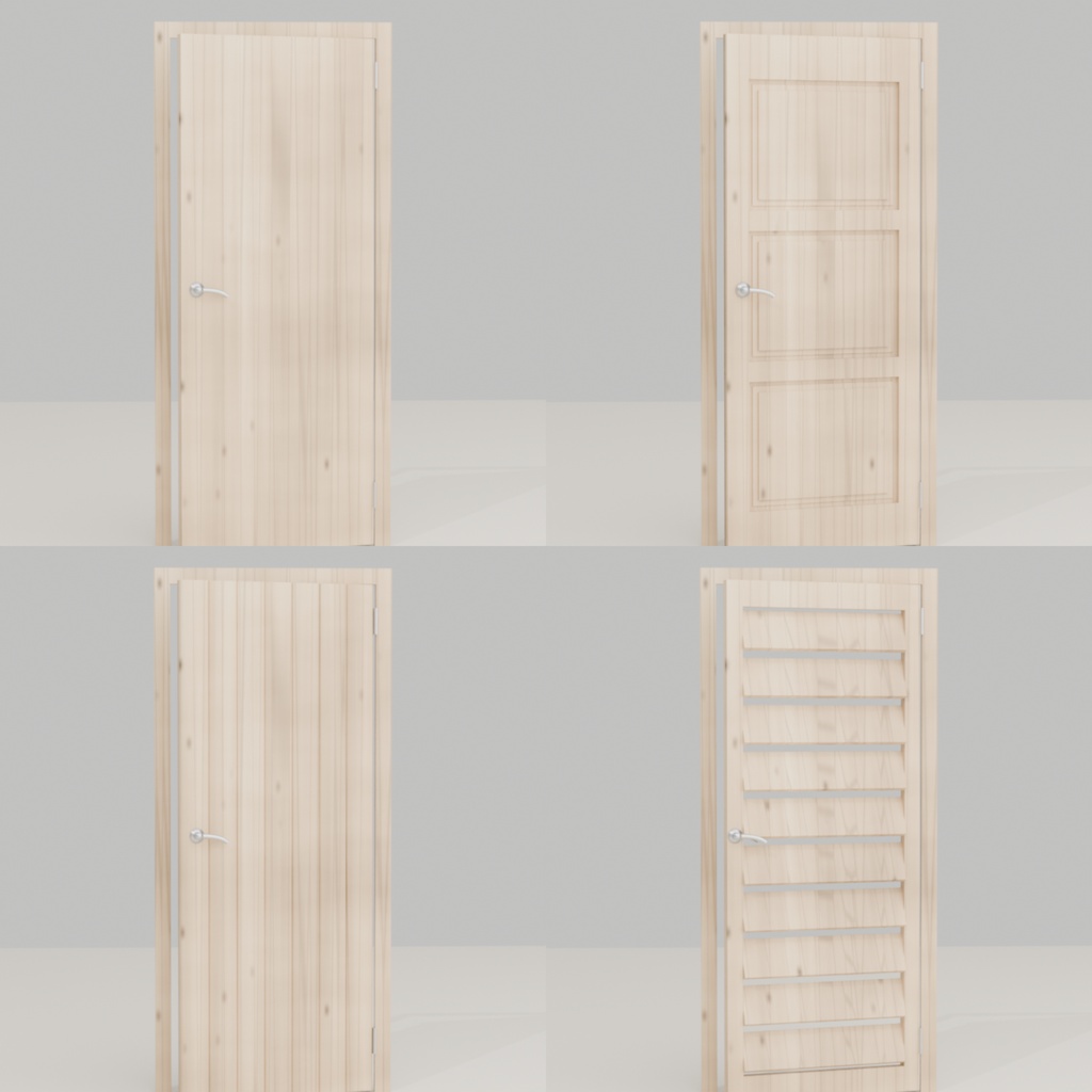 ArchNodes Door Generator v1.0 — Blender 用 パラメトリックドア + Wall Cutter 同梱