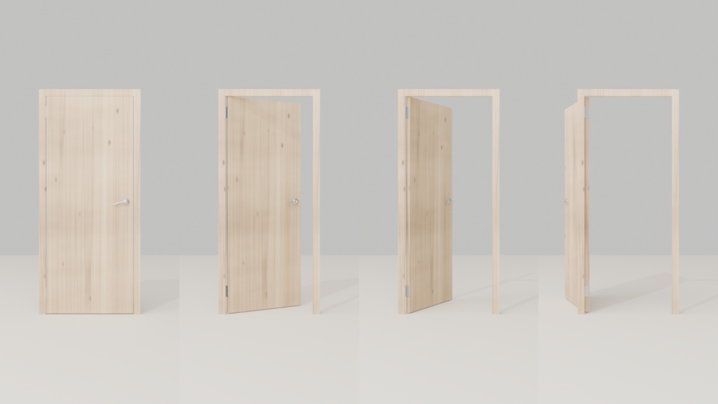 ArchNodes Door Generator v1.0 — Blender 用 パラメトリックドア + Wall Cutter 同梱