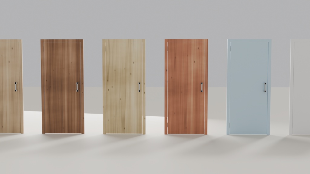ArchNodes Door Generator v1.0 — Blender 用 パラメトリックドア + Wall Cutter 同梱