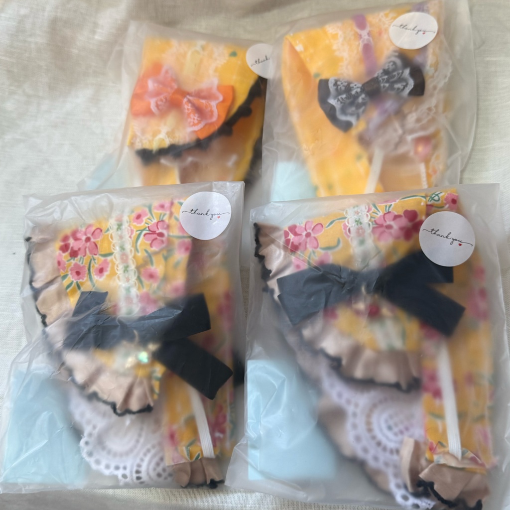ぬいぐるみ　ハーフボンネット　黄色系