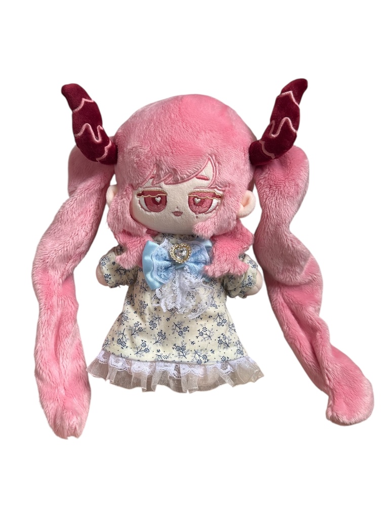スモッグワンピース 無属性ぬい20cm ネイビー小花②