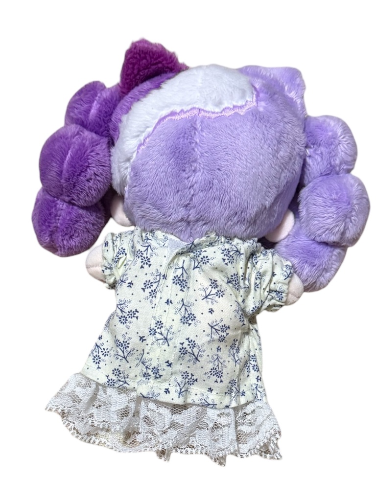 スモッグワンピース 無属性ぬい15cm ネイビー小花 レース