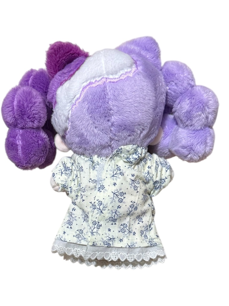 スモッグワンピース 無属性ぬい15cm ネイビー小花 コットンレース