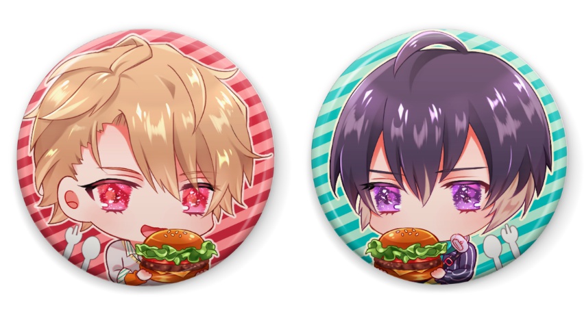 至＆真澄セット　ハンバーガー缶バッジ