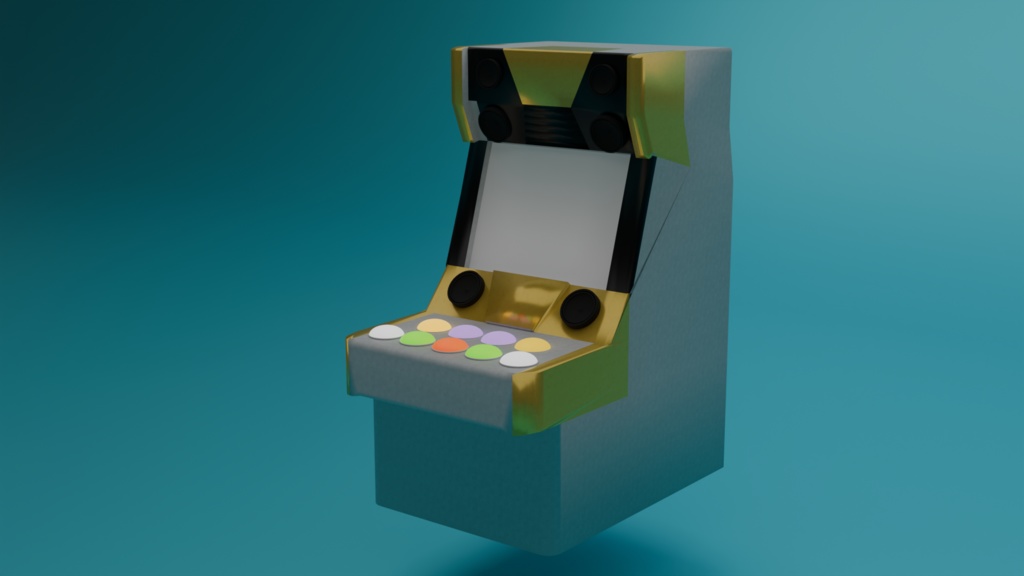 （FBX）（blendファイル）例の音ゲー筐体