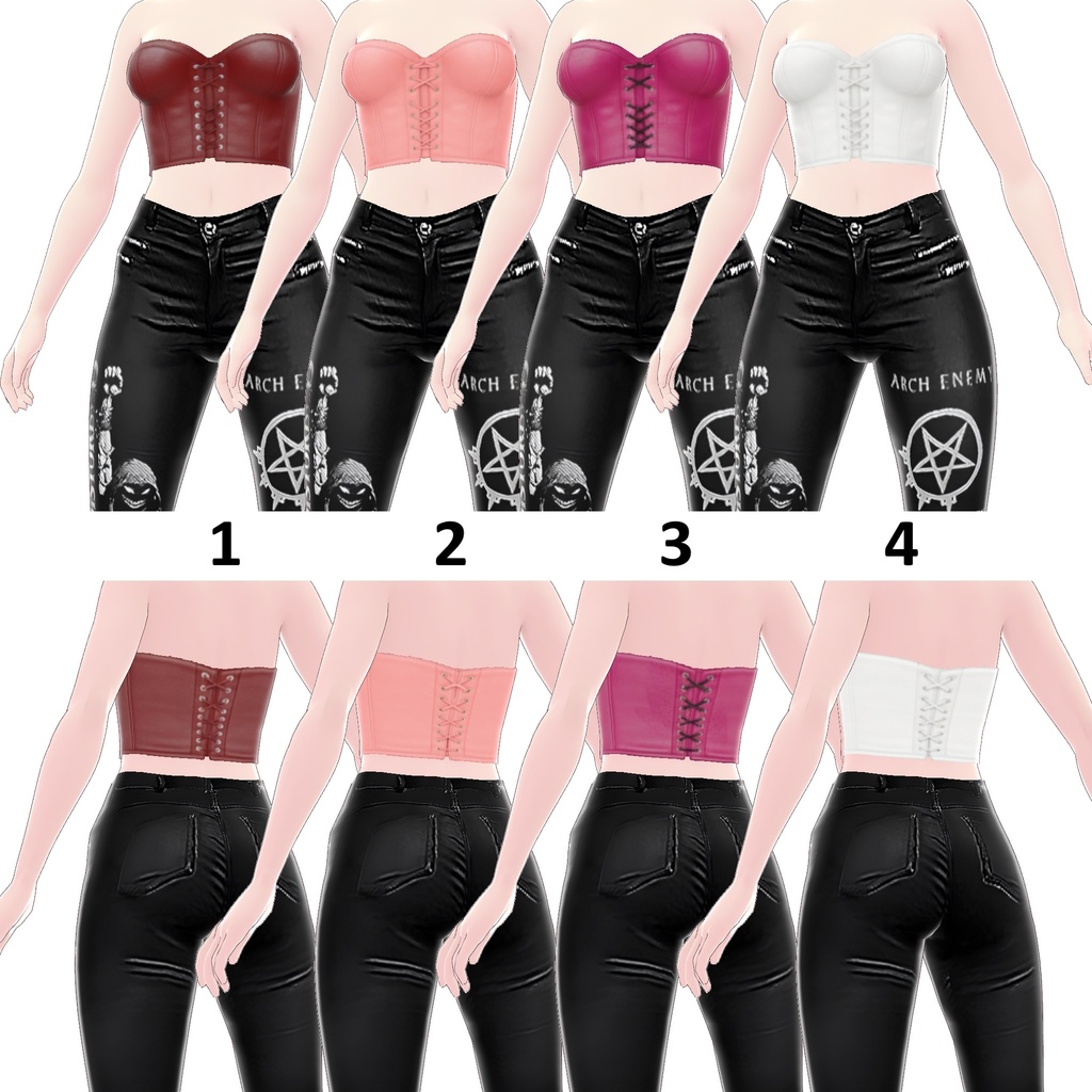 tops23 - Leather Corset - 9 Colors