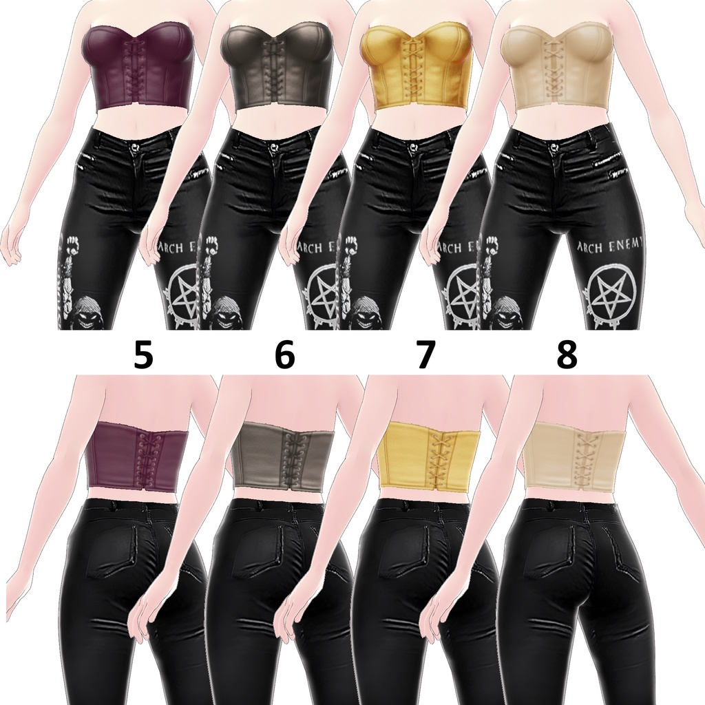 tops23 - Leather Corset - 9 Colors