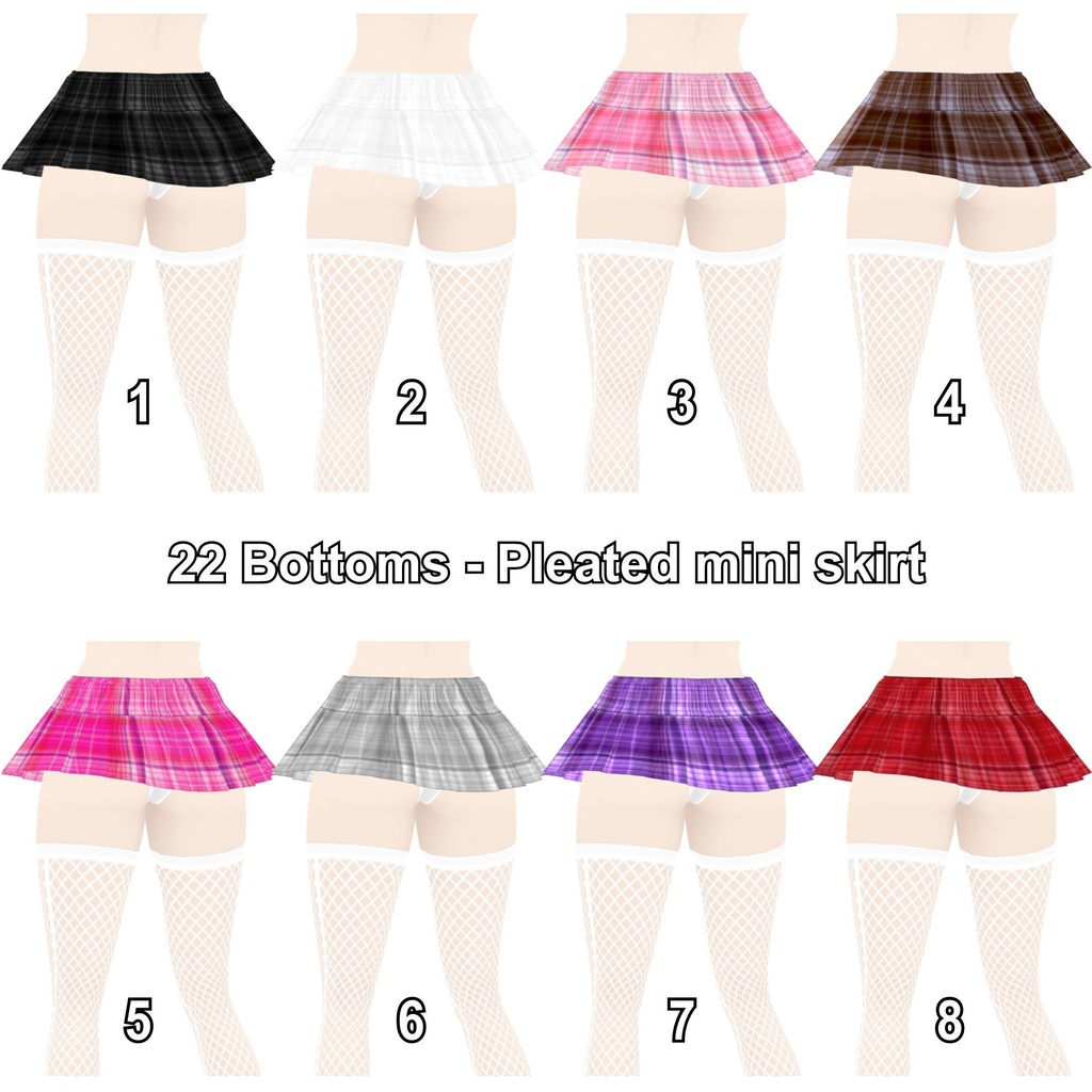 22 Bottoms - Pleated mini skirt