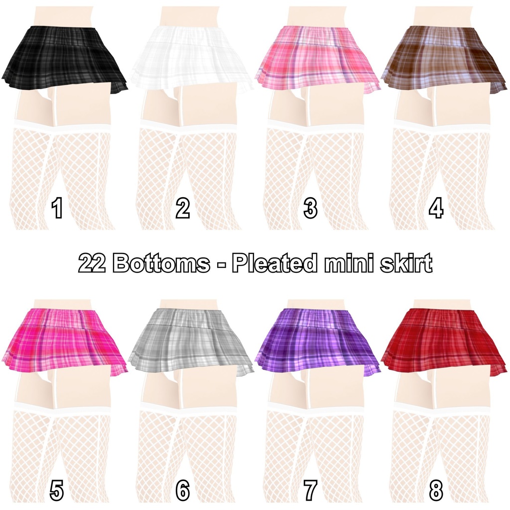 22 Bottoms - Pleated mini skirt