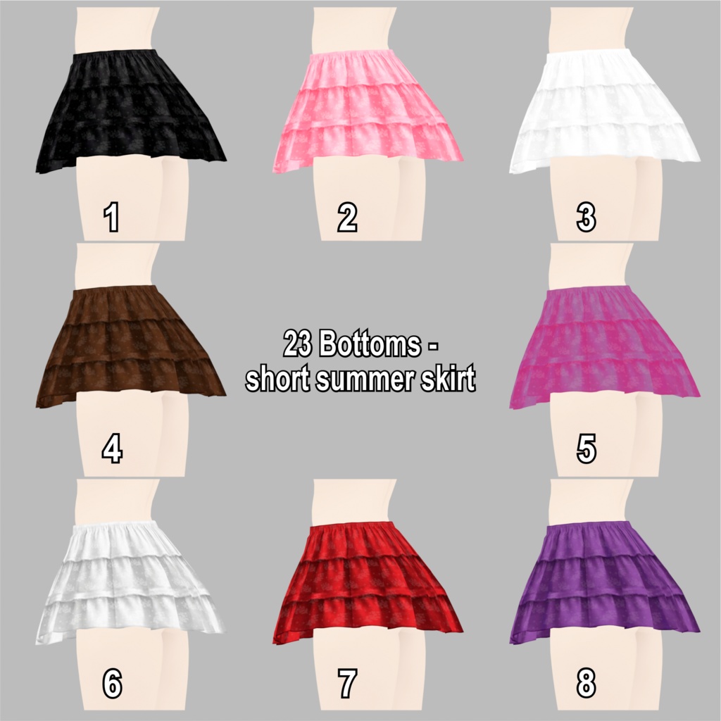 23 Bottoms - Short summer skirt