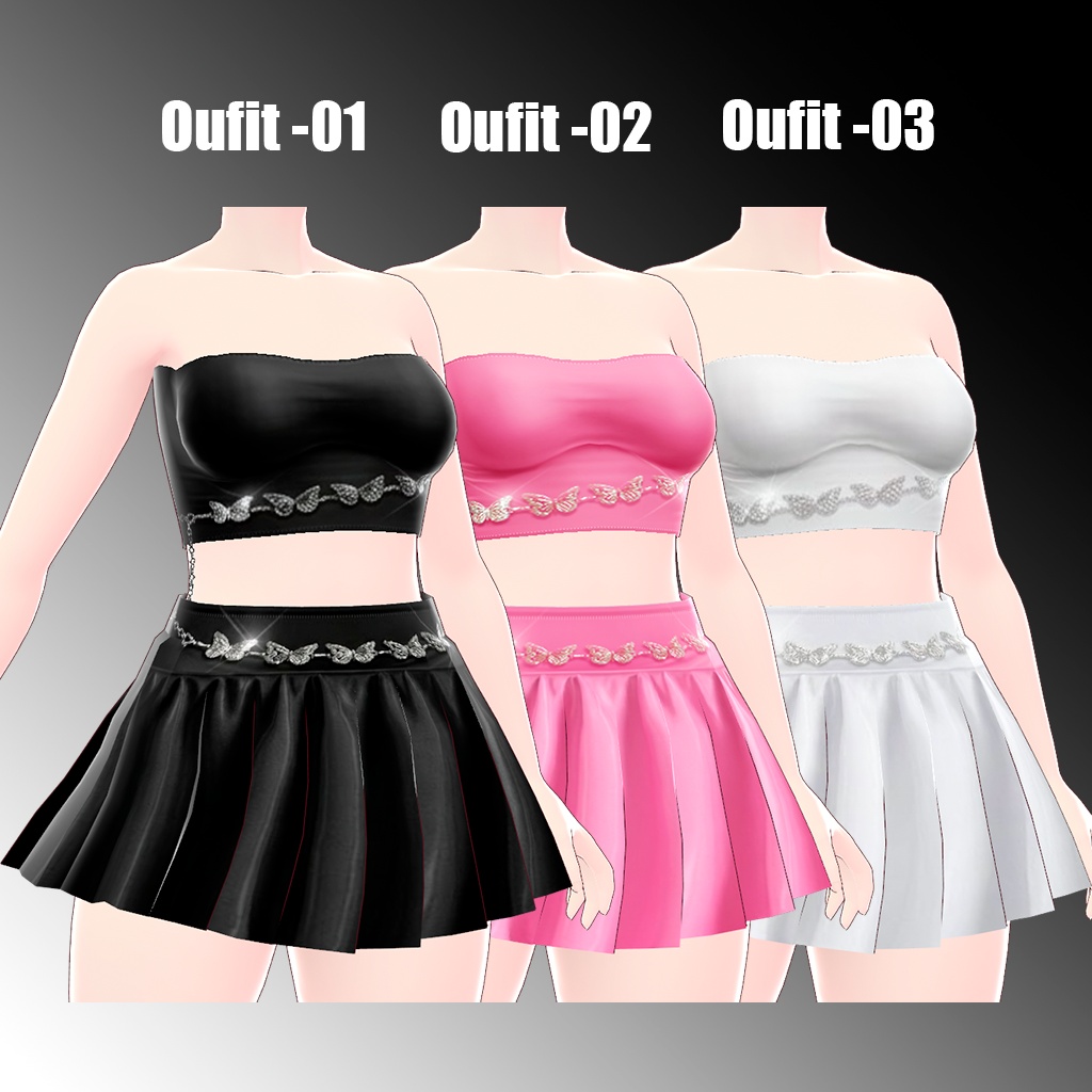 Vroid Oufit 01 - 02 - 03 // Tops // Bottoms