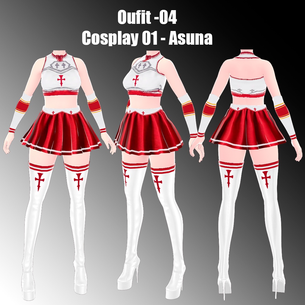 Vroid Oufit 04 - Cosplay 01 - Asuna  // Tops // Bottoms // Shoes