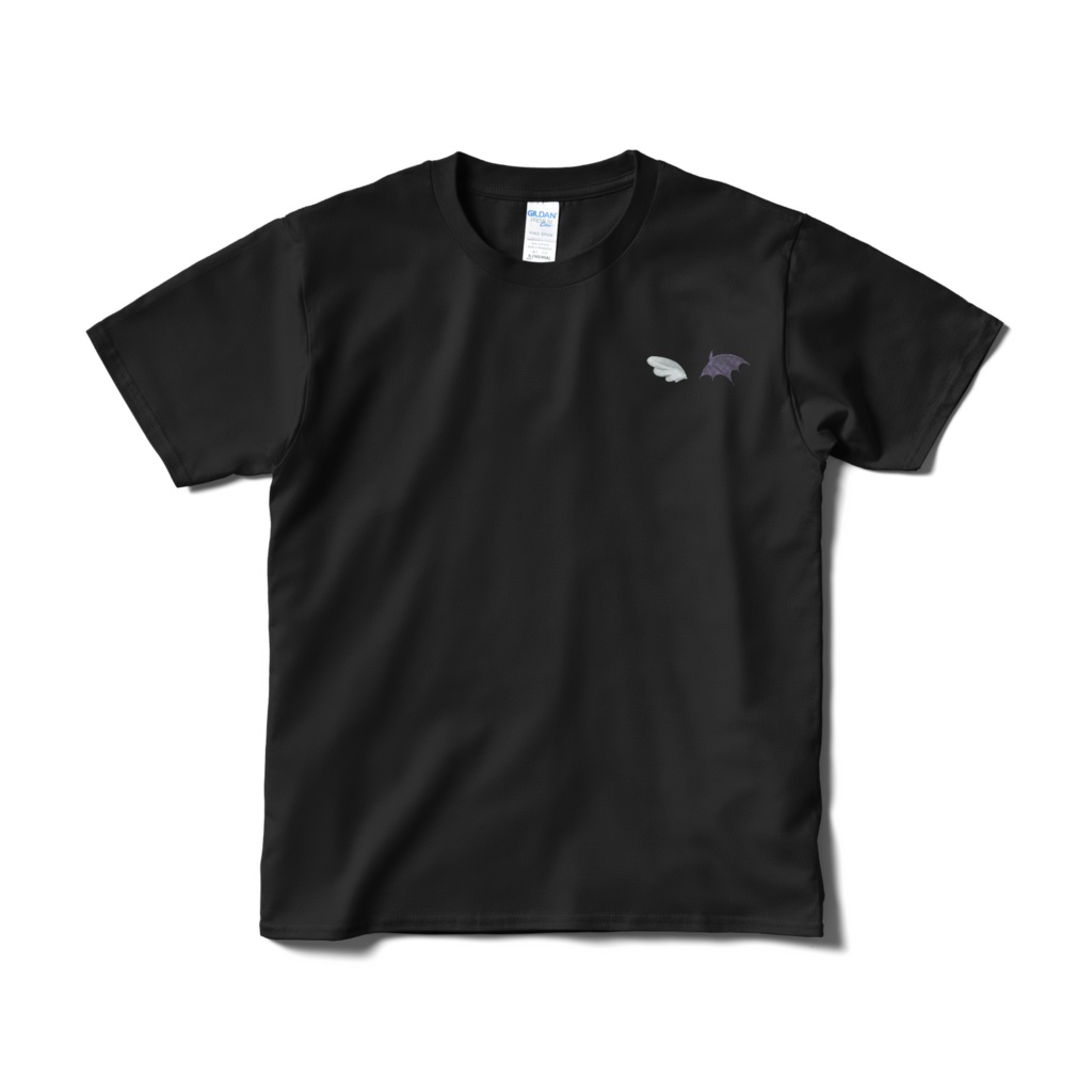 あくまで天使な胸元ワンポイントTシャツ【2色】