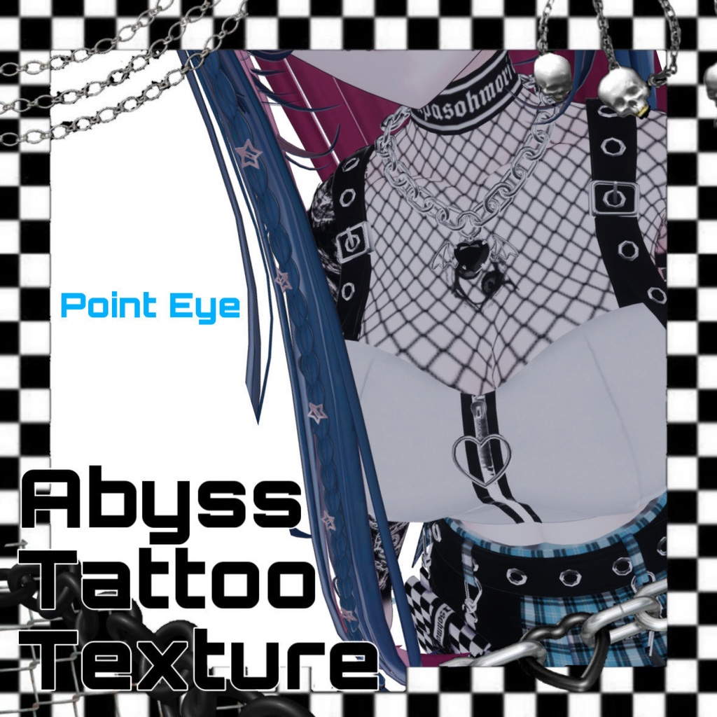 ︴VRC想定︴タトゥーテクスチャ4種セットꕁ Abyss Tattoo Texture ︴