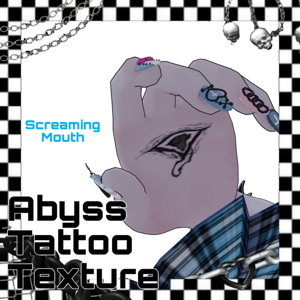 ︴VRC想定︴タトゥーテクスチャ4種セットꕁ Abyss Tattoo Texture ︴
