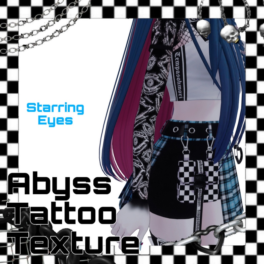 ︴VRC想定︴タトゥーテクスチャ4種セットꕁ Abyss Tattoo Texture ︴
