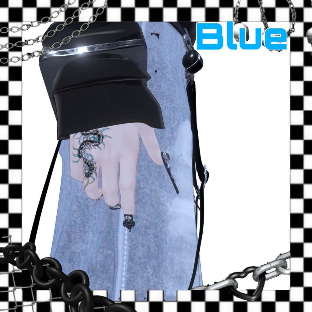 ︴VRC想定︴ムカデタトゥーテクスチャ4種セットꕁCentipede Tattoo Texture ︴