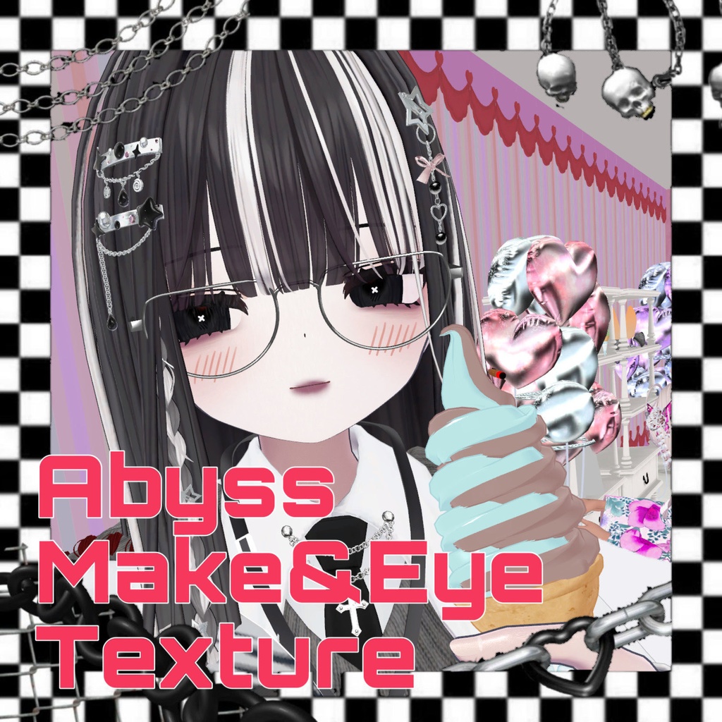 ︴VRC想定・むんきちゃん対応︴メイク・アイテクスチャꕁ Abyss Make Up＆Eye Texture ︴