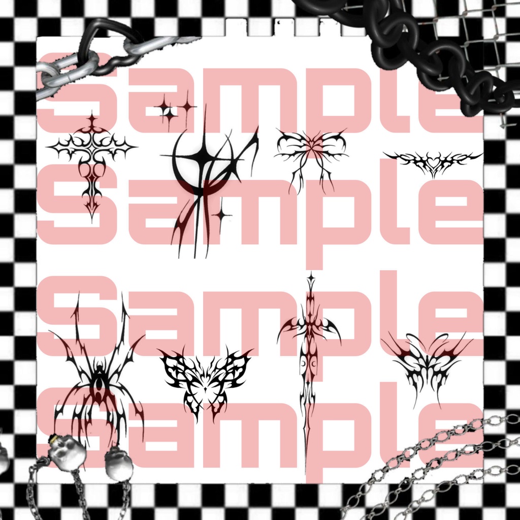 ︴VRC想定︴Girls Clash Tattoo Textureꕁ 森羅対応 ︴