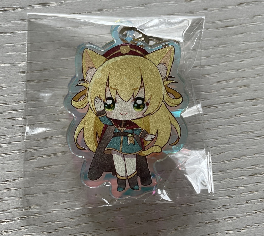 三毛猫わらび🐈🥦オーロラアクリルキーホルダー・かわちい猫ナスカン