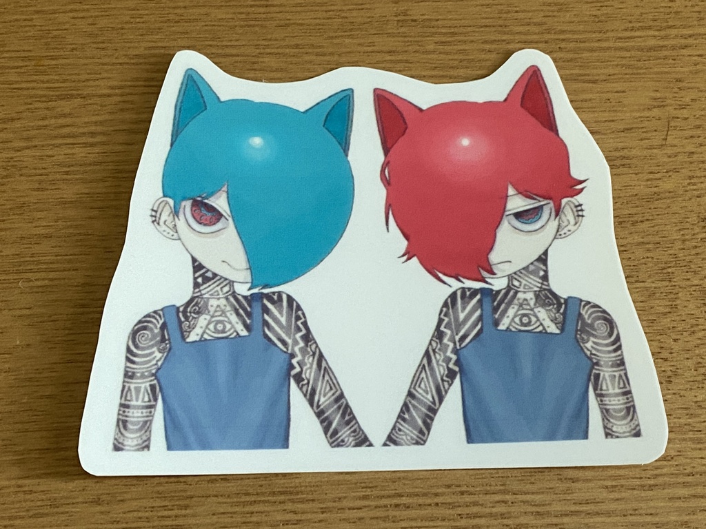 双子ステッカー