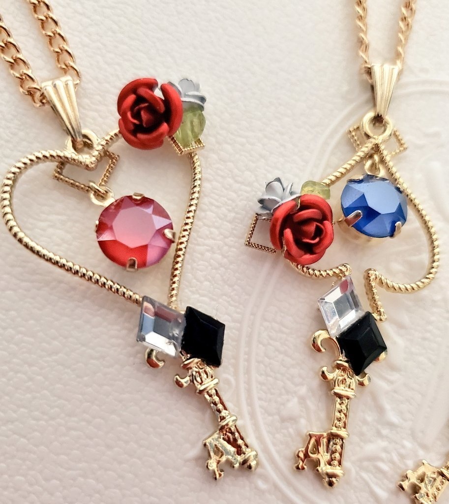 【ハンドメイド】ハーツラビュルイメージネックレス【ツイステ】