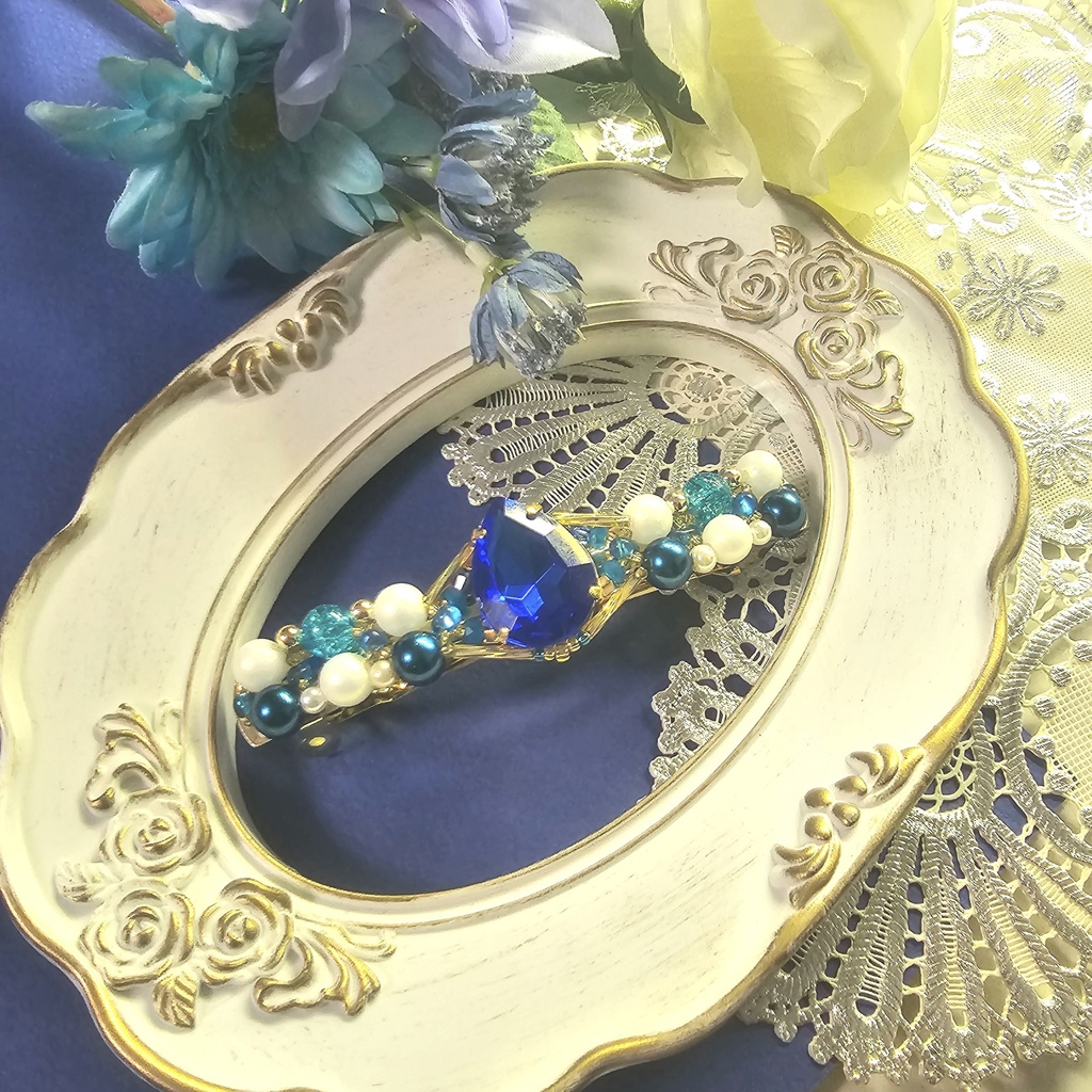 【ハンドメイド】原神 フリーナ イメージ バレッタ