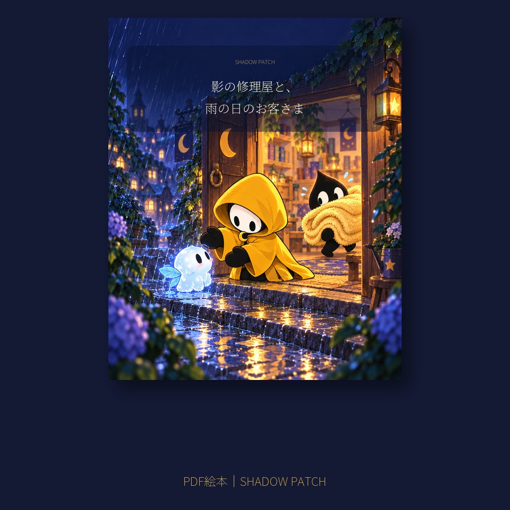 影の修理屋と、雨の日のお客さま｜PDF絵本｜SHADOW PATCH