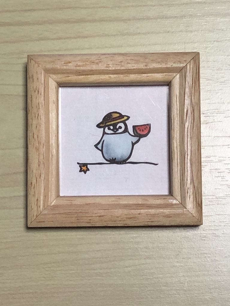 切り絵ミニ額『スイカたべよ』