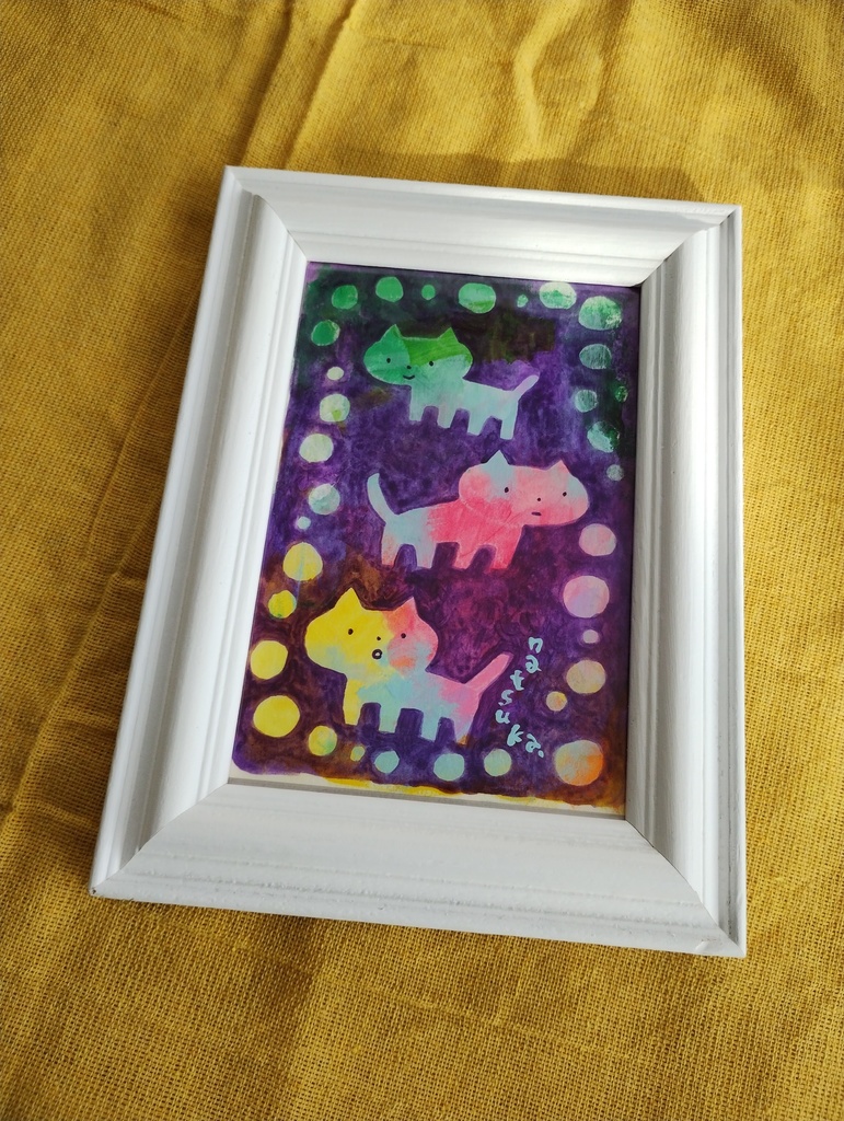 原画「のらねこの夜」はがきサイズ