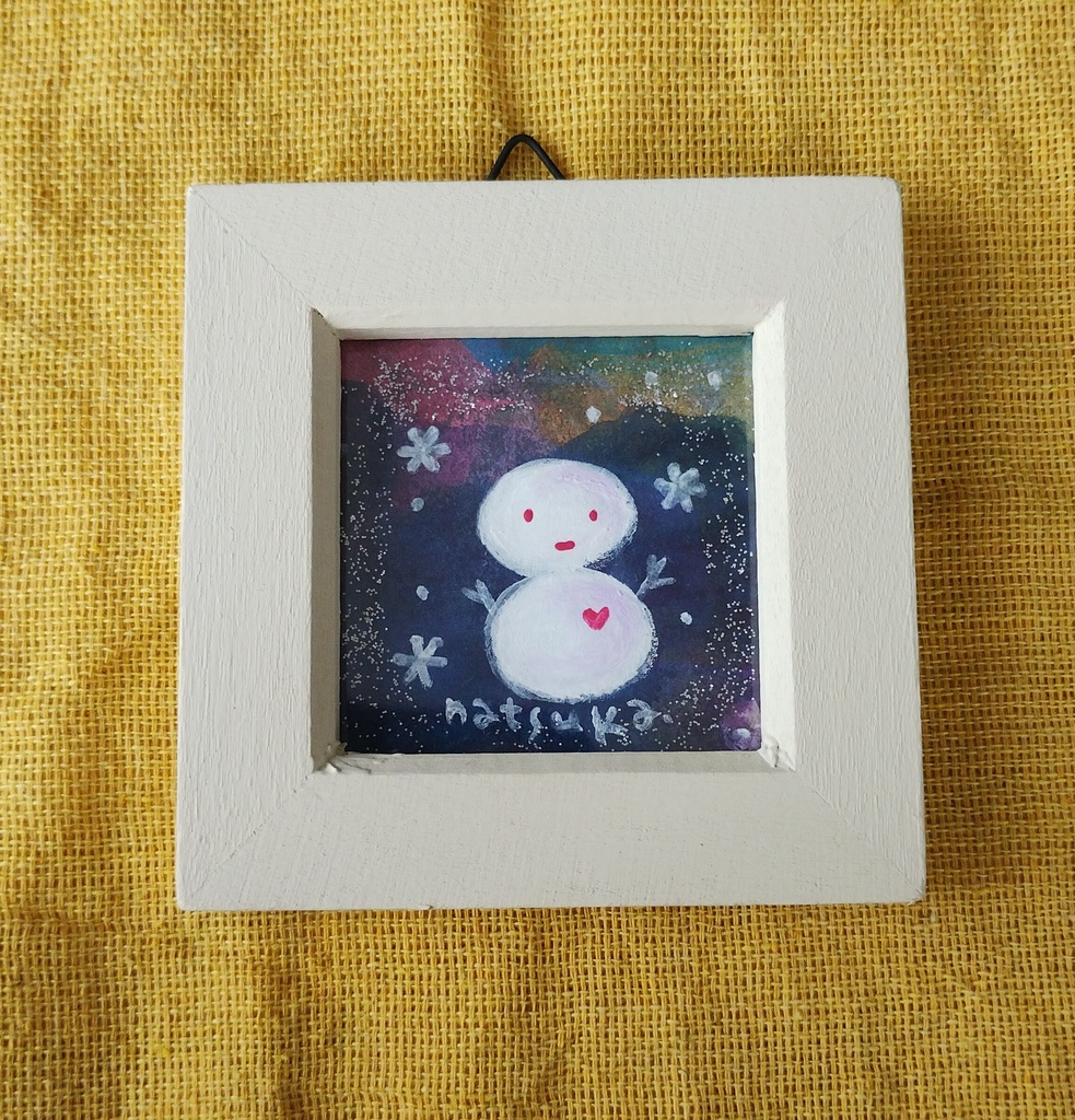 ミニ原画「ゆきだるま」