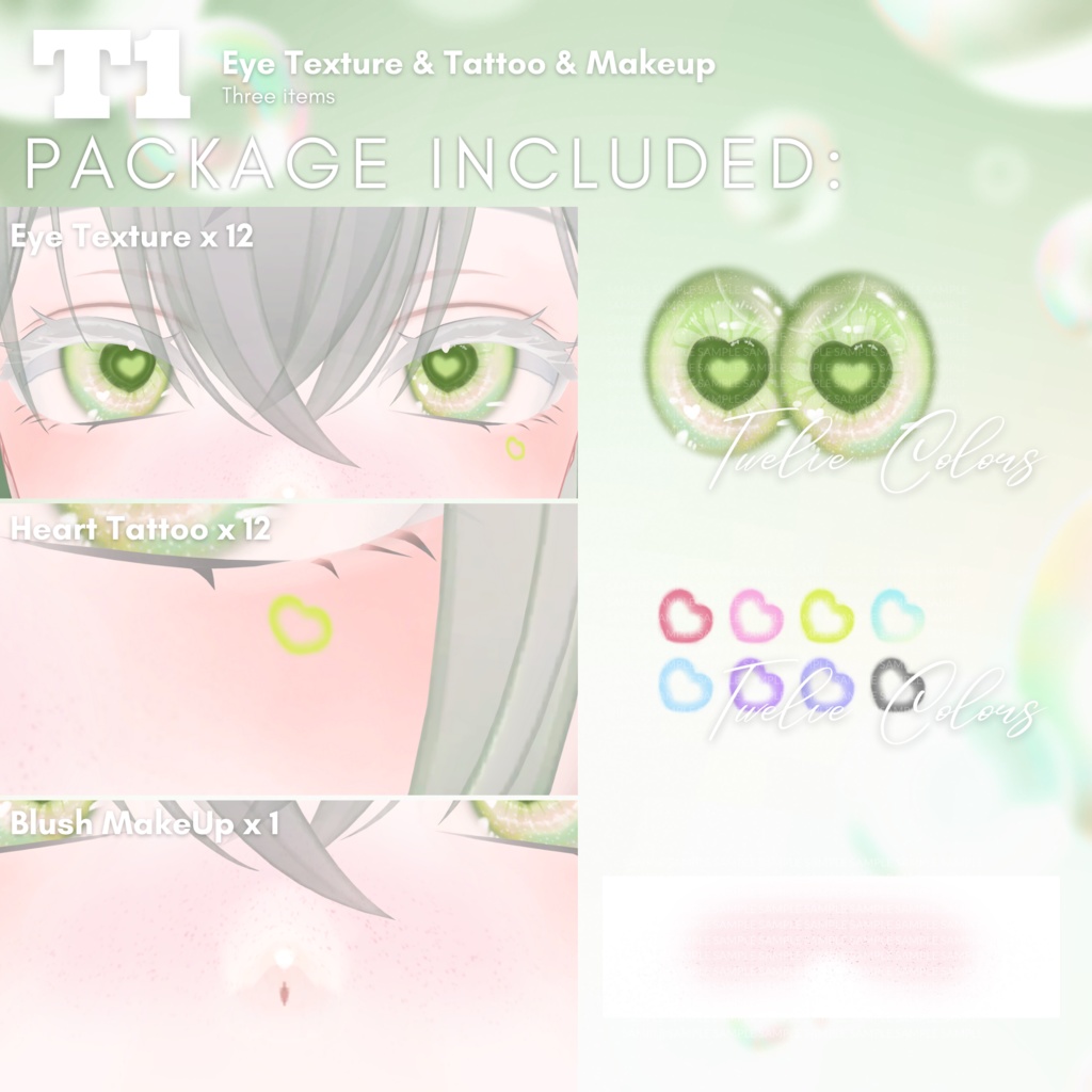 【マヌカ Manuka】Hearti Eyes Texture + Tattoo + Makeup