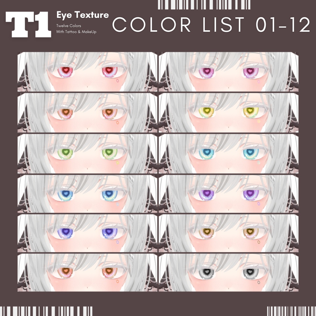 【マヌカ Manuka】Hearti Eyes Texture + Tattoo + Makeup