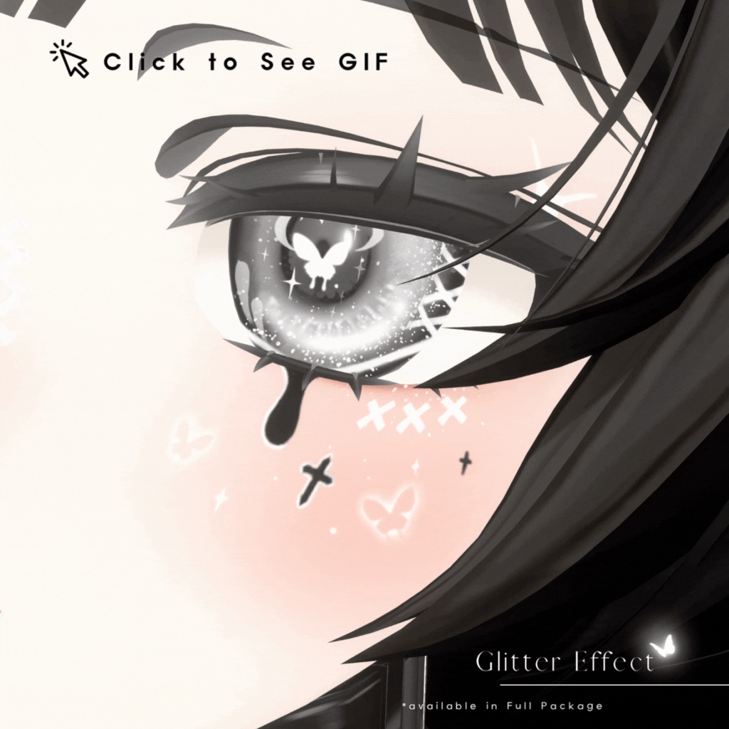 【マヌカ Manuka】Butterfly Eye Texture + Makeup + Tattoo