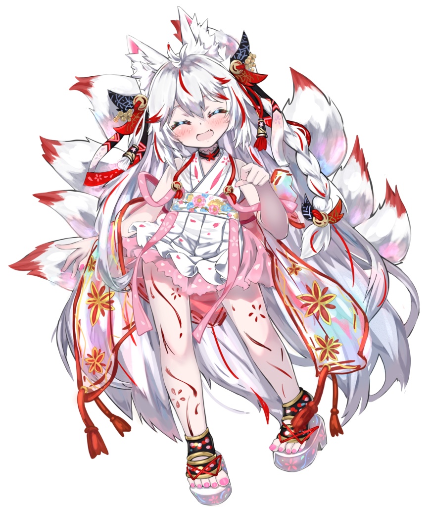 立ち絵素材「妖狐の白狐」女の子表情差分10種