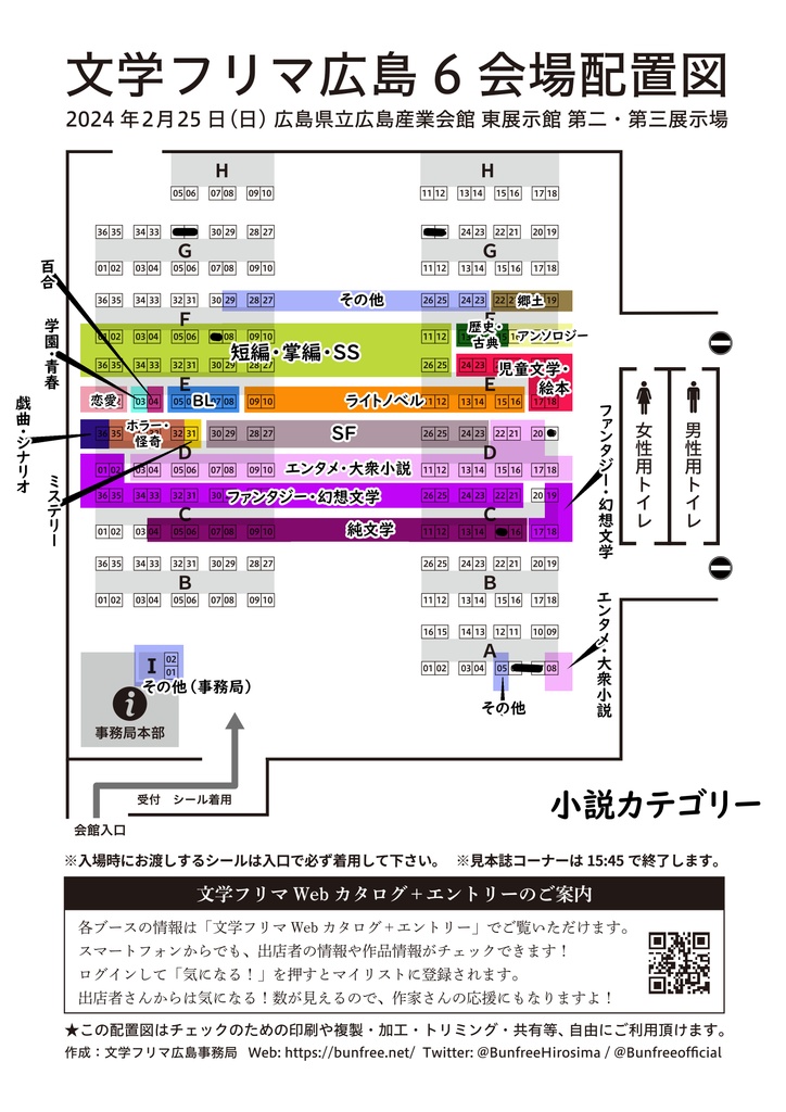【文学フリマ広島6】出店カテゴリーマップ